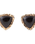 Jacquard Black Onyx Golden Earrings