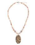 Jasper Slab in Pink Necklace