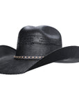 Black Bangora Straw Western Hat With Breathable Allseason Comfort For Everyday Wear