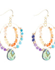 Kaleidoscope Multistone Golden Chandelier Earrings