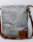 Ohlay Bags Vintage Canvas Crossbody Bag for Women & Men, Leather Trim Messenger Shoulder Bag