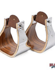 Hilason Premium Western Wooden Stirrups with Polished Metal Frame – Durable & Stylish Riding Tack