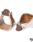 Hilason Premium Western Wooden Stirrups with Polished Metal Frame – Durable & Stylish Riding Tack