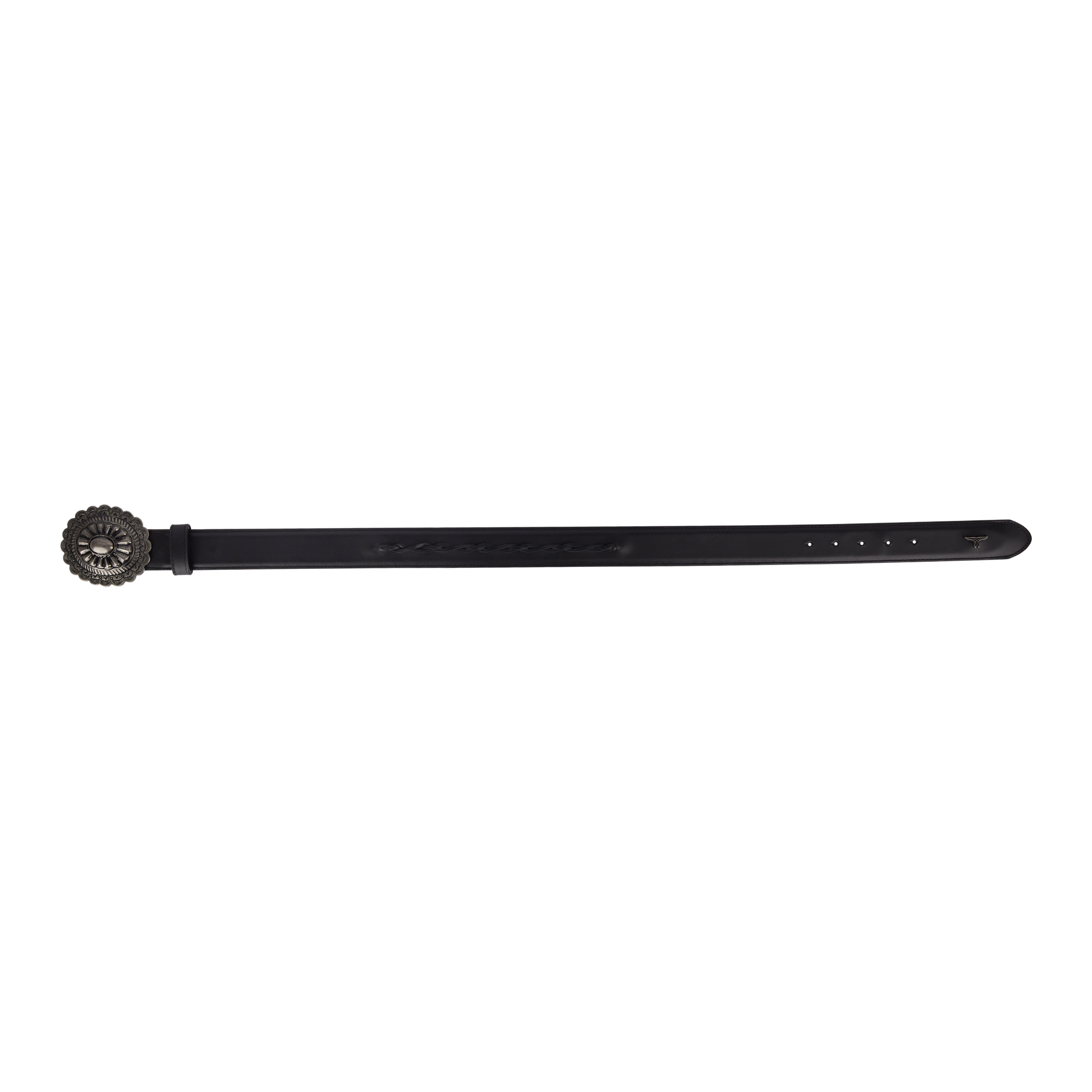 1.5 Woven Belt with Round Buckle-Jet Black