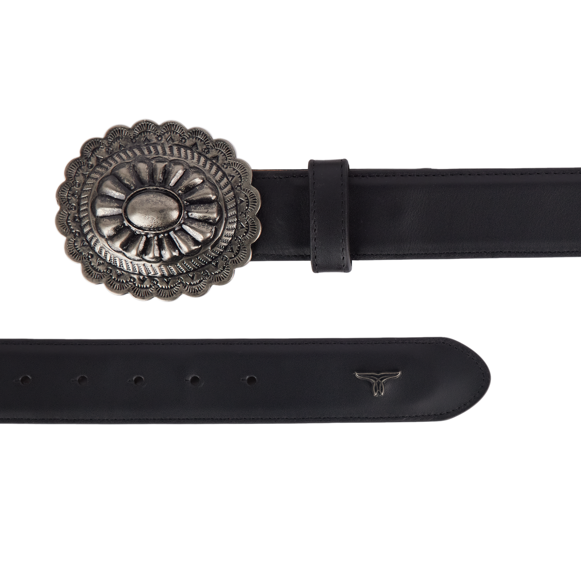 1.5 Woven Braided Belt with Round Buckle - Jet Black