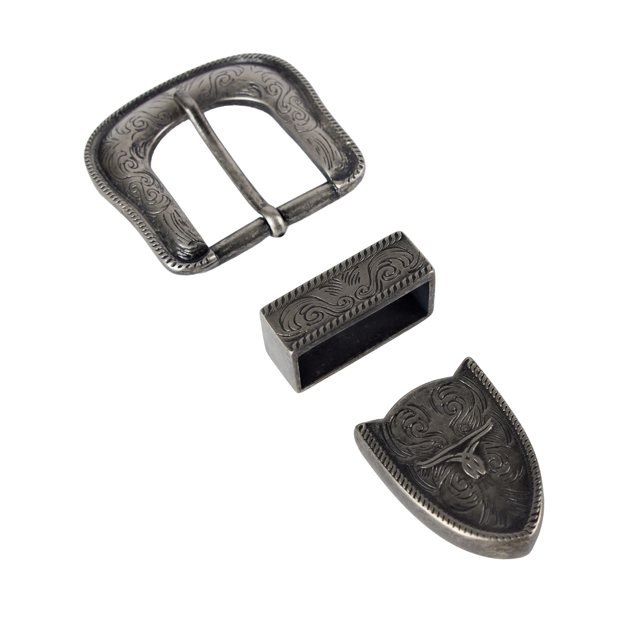 Belt Buckle - Silver Single Buckle Set