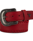 1.5 Woven Laced Belt with Single Buckle - Smoldering Ruby