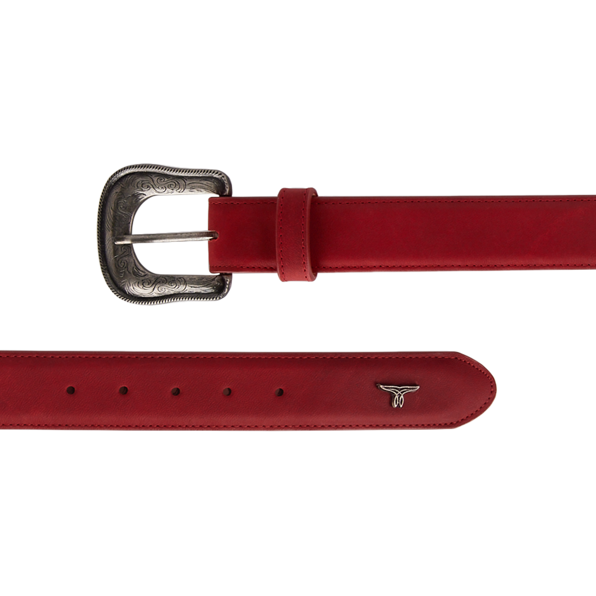 1.5 Woven Laced Belt with Single Buckle - Smoldering Ruby