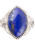 Blue Lapis and Sterling Silver Marquis Ring