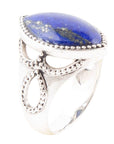 Blue Lapis and Sterling Silver Marquis Ring