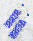 Lapis Woven Seed Bead Earrings