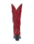 Smoldering Ruby Snip Toe Cowgirl Boot With Cosmic Starburst Embroidered Detailing