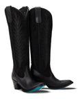 Jentry Knee High Boot - Jet Black & Soft Black Suede