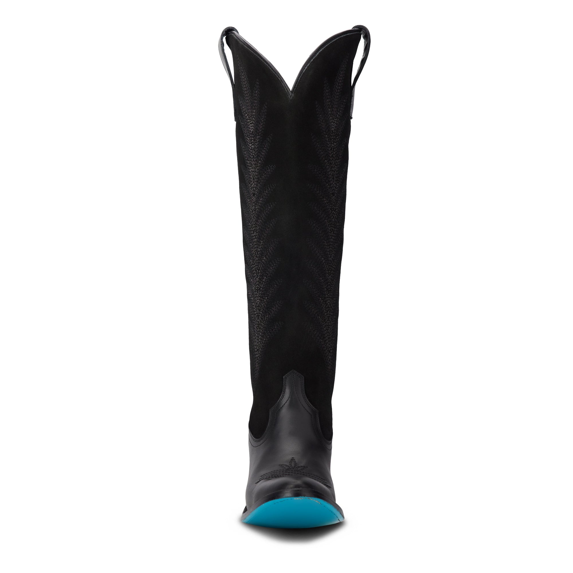 Jentry Knee High Boot - Jet Black &amp; Soft Black Suede