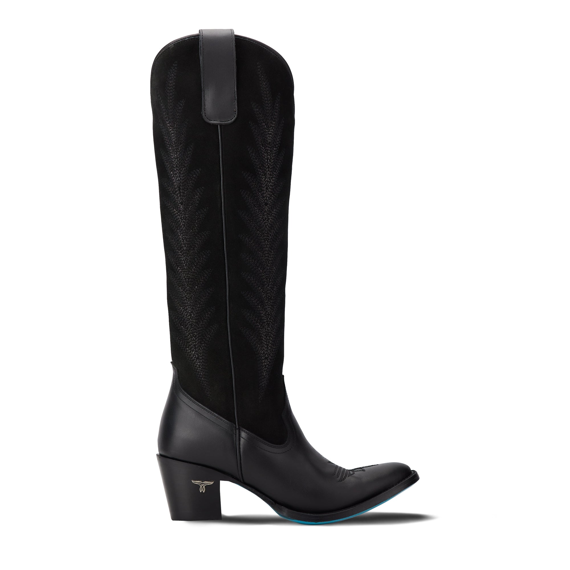 Jentry Knee High Boot - Jet Black &amp; Soft Black Suede
