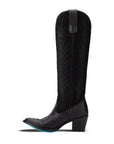 Jentry Knee High Boot - Jet Black & Soft Black Suede