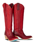 Smoldering Ruby Flame Stitch Knee High Boot