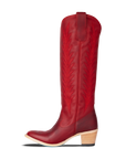 Smoldering Ruby Flame Stitch Knee High Boot