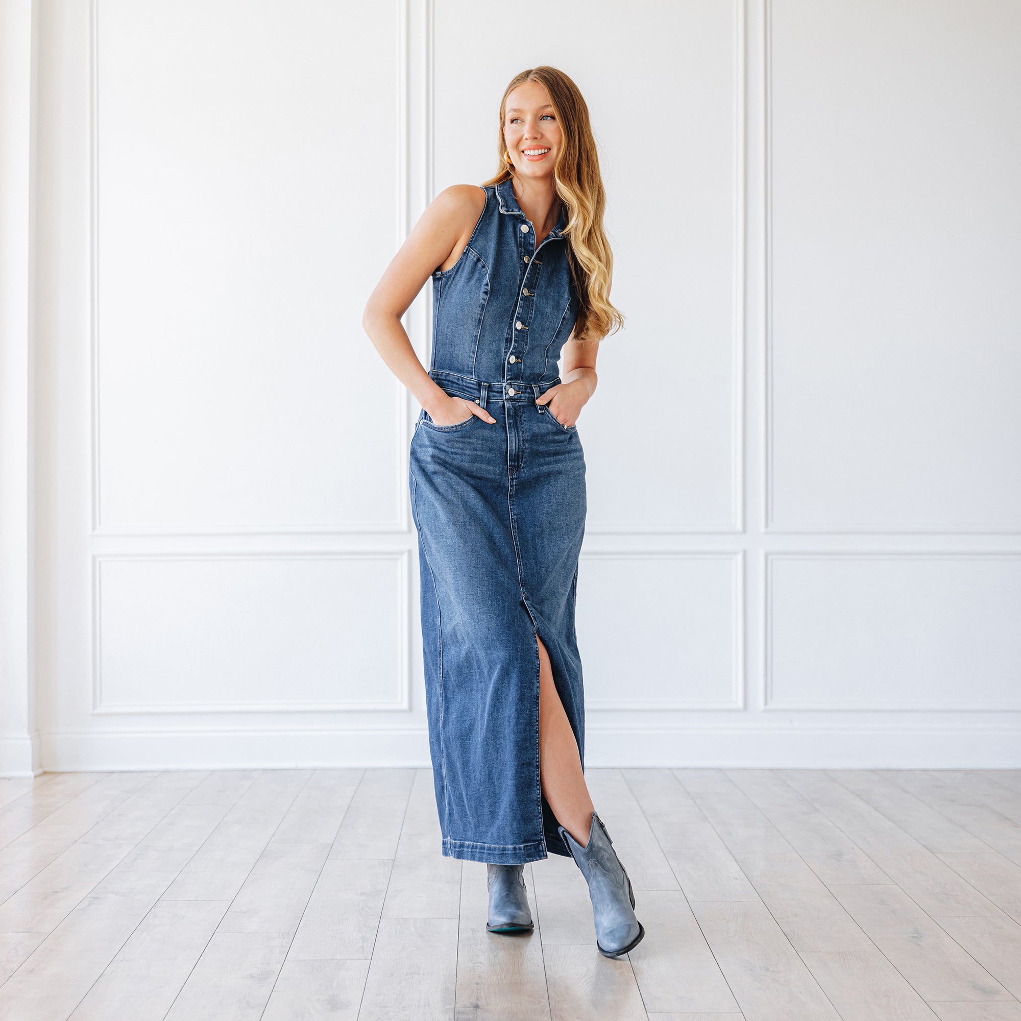 Plain Jane Bootie - Washed Denim