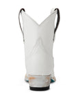 Matte White Western Bootie With Rodeo Inspired Silhouette And Everyday Versatility