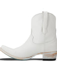 Matte White Western Bootie With Rodeo Inspired Silhouette And Everyday Versatility