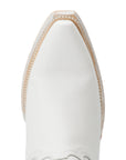 Matte White Western Bootie With Rodeo Inspired Silhouette And Everyday Versatility