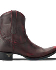 Western Snip Toe Cowgirl Bootie In Black Cherry