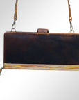 American Darling Wristlet Bag, Hand-Painted Genuine Leather, Western Vegetable Tanned Full Grain Leather Wallet Bag