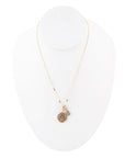 Leo - Zodiac Gray Labradorite Golden Charm Necklace