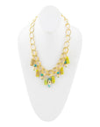 Lime Green Jasper Charm Golden Necklace