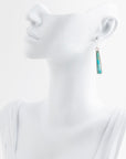 Line Blue Turquoise Sterling Silver Drop Earrings