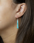Line Blue Turquoise Sterling Silver Drop Earrings