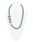Linked Blue Lapis and Green Malachite Golden Necklace