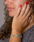 Linked Blue Turquoise and Sterling Silver Bracelet