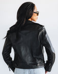 Basic Biker Jacket - Jet Black Leather