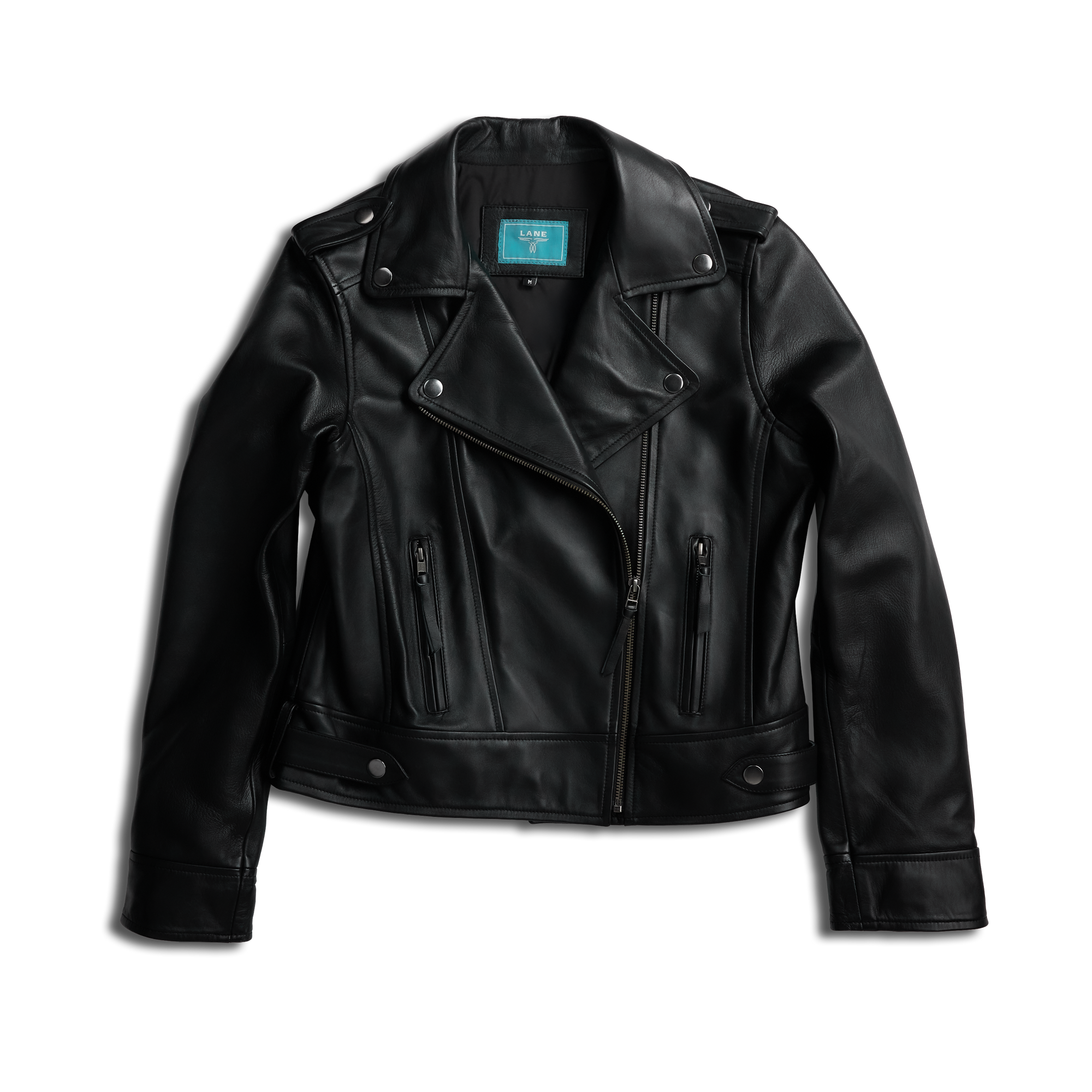 Basic Biker Jacket - Jet Black Leather