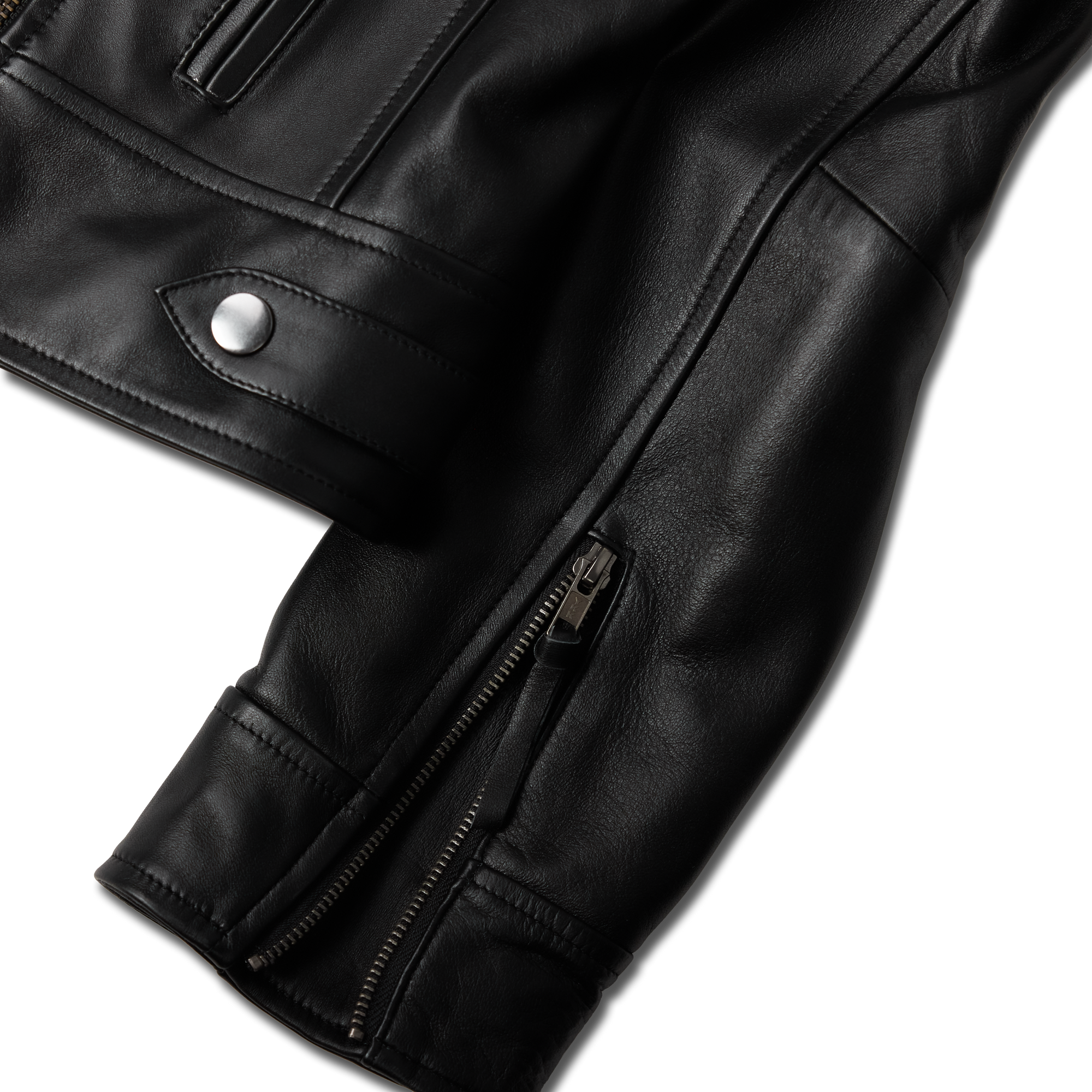 Basic Biker Jacket - Jet Black Leather