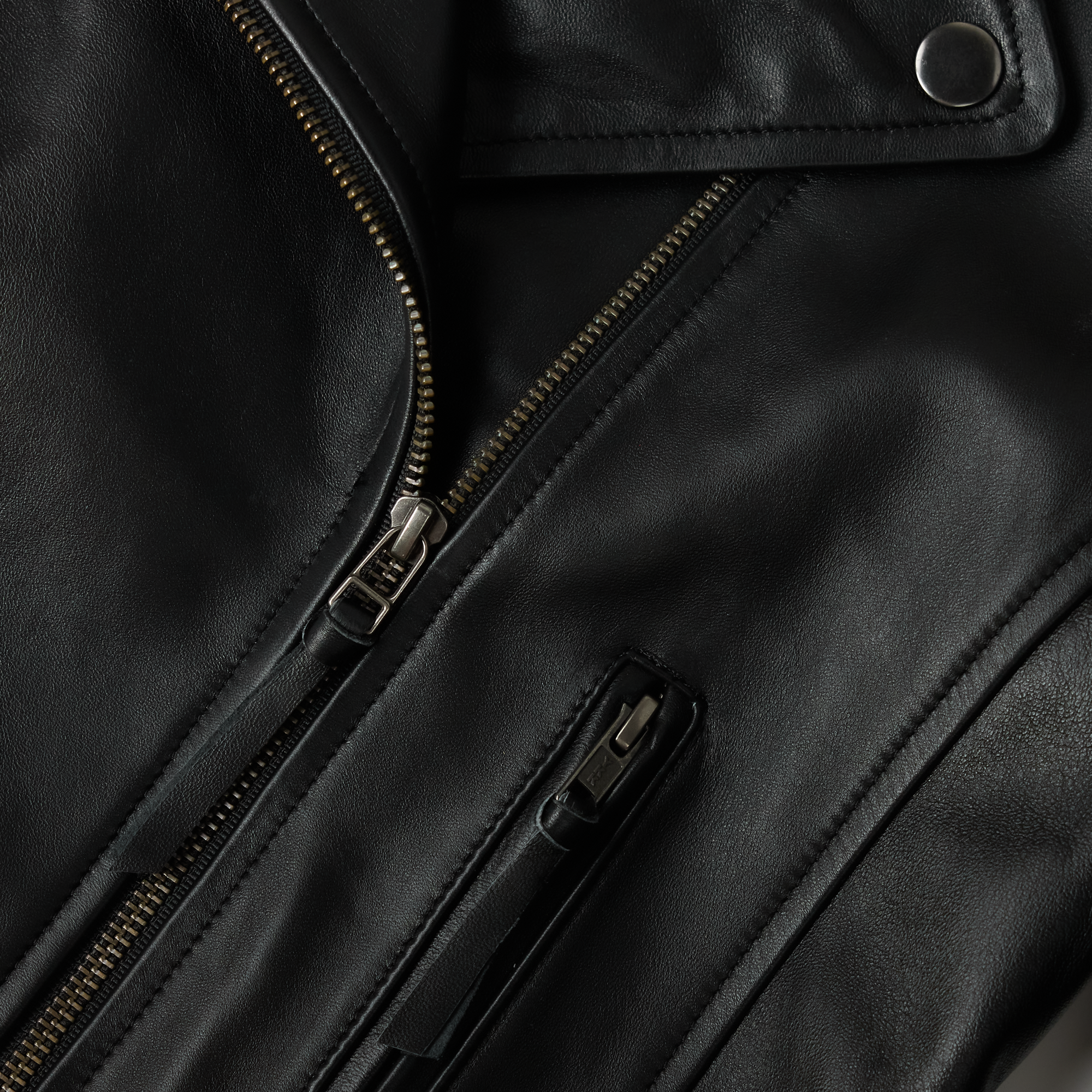 Basic Biker Jacket - Jet Black Leather