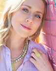 Madeleine Yellow Jade and Sterling Silver Ring