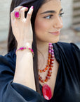 Magenta Agate Link Bracelet