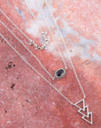 Marcasite and Onyx Sterling Silver Layered Necklace