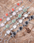 Midnight Labradorite and Sterling Silver Toggle Bracelet