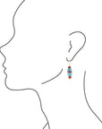 Mija Turquoise and Magenta Stack Earrings