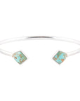Mirror Image Blue Turquoise and Sterling Silver Cuff Bracelet