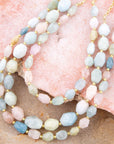 Mixed Morganite Pastel Statement Strand Necklace