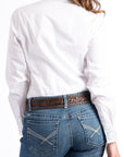 Womens Cinch Solid White Button-down