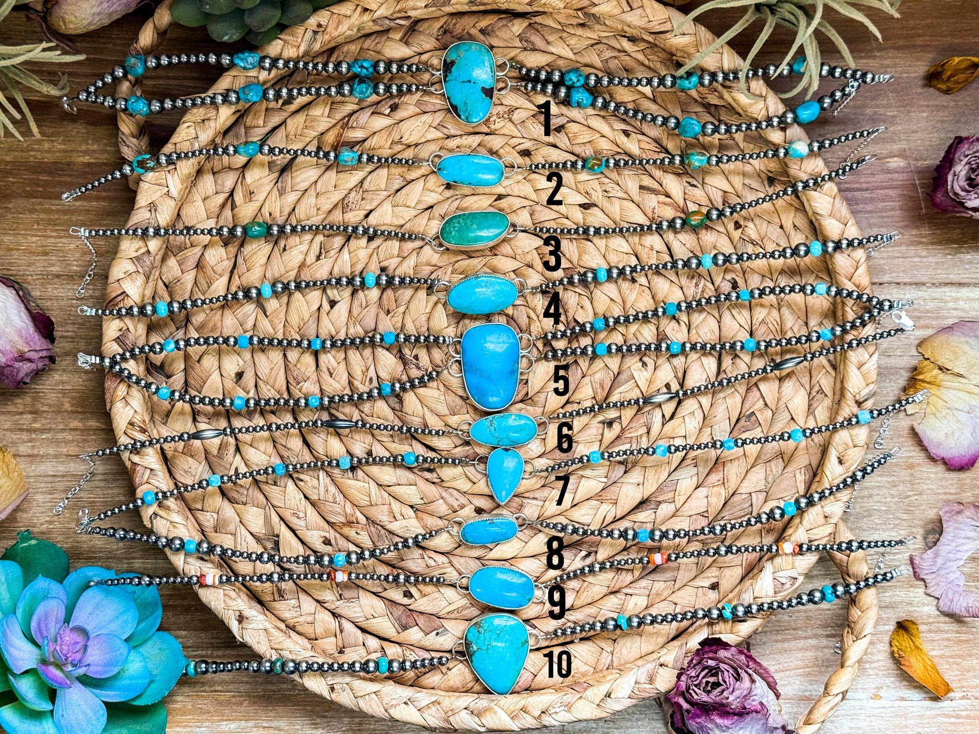 Sterling Silver &amp; Turquoise Choker – 13” + Extender – In-House Silversmithing – Real Turquoise &amp; Spiny Oyster Options