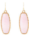 Odyssey Long Pink Opal and Bronze Earrings