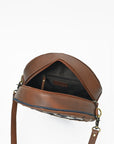 Ohlay Round Western Crossbody Bag for Women, Hand Tooled Genuine Leather Purse