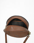 Ohlay Round Western Crossbody Bag for Women, Hand Tooled Genuine Leather Purse